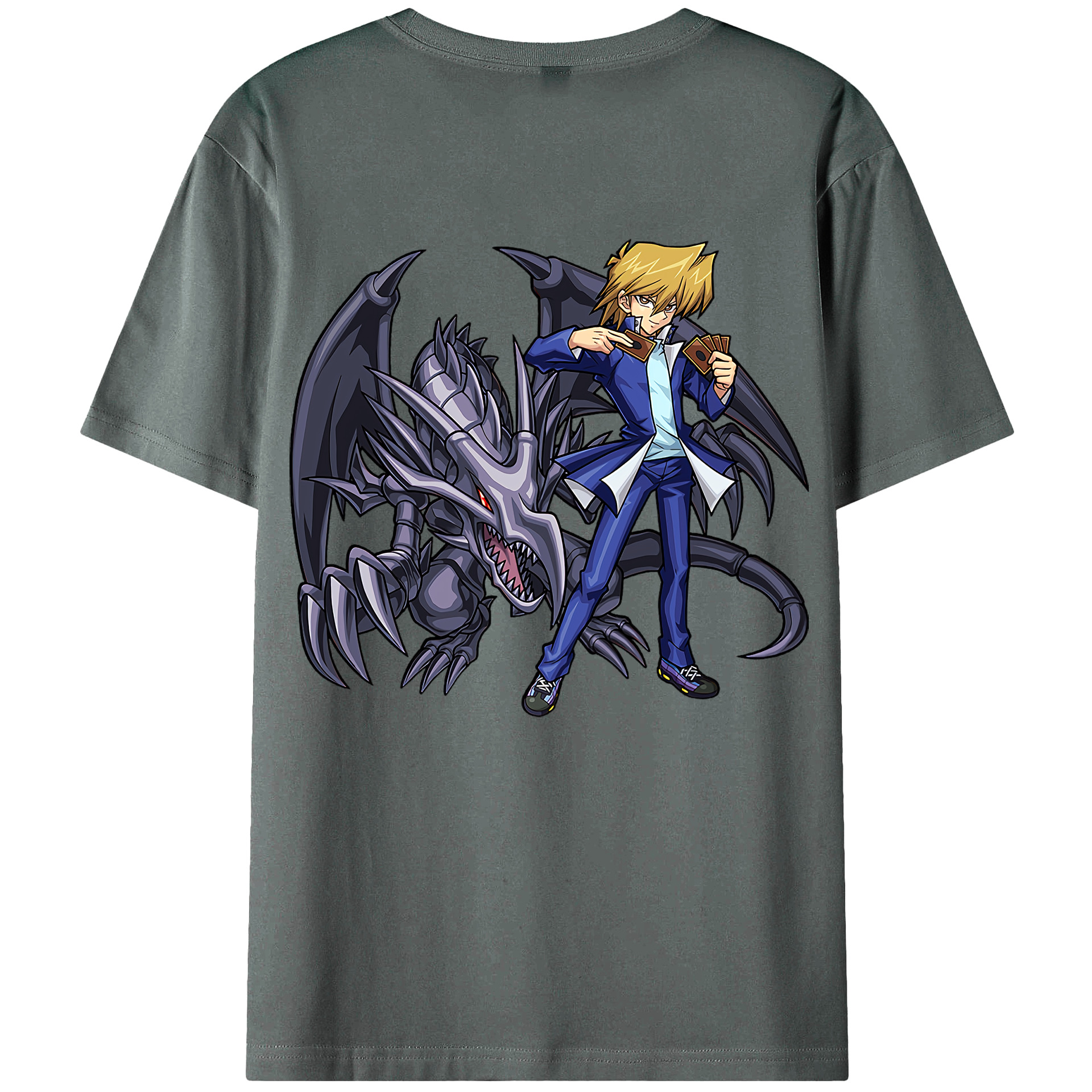（画像用） 遊☆戯☆王 Yu-Gi-Oh! 綿100％ メンズ半袖Tシャツ（バックプリント） 通気性